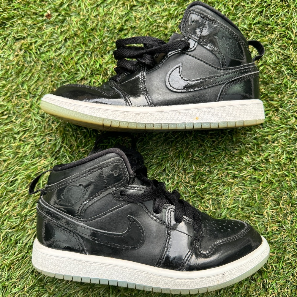 Nike Air Jordan 1 Mid SE Black Concord White Shoes ‘Space Jam’ Kids Size 13.5 C